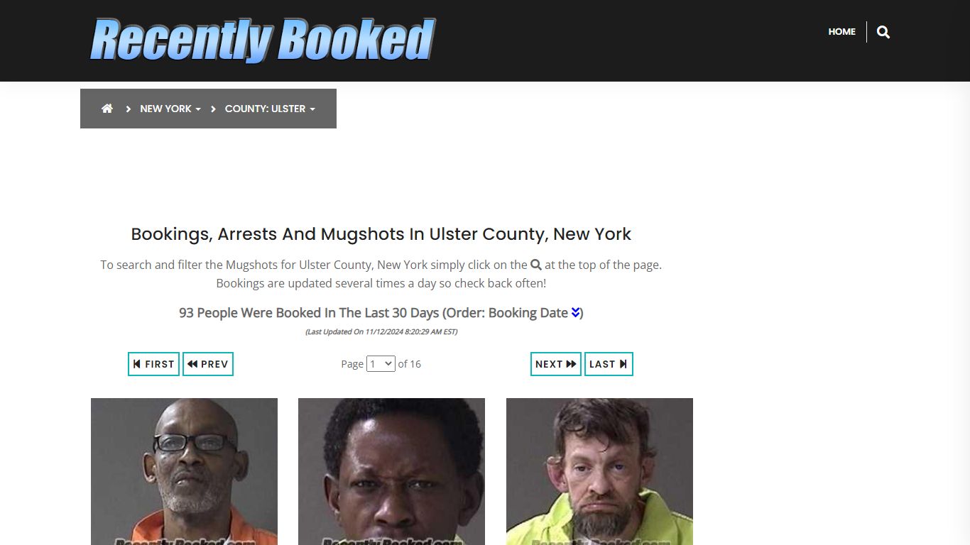 Bookings, Arrests and Mugshots in Ulster County, New York - Recently Booked