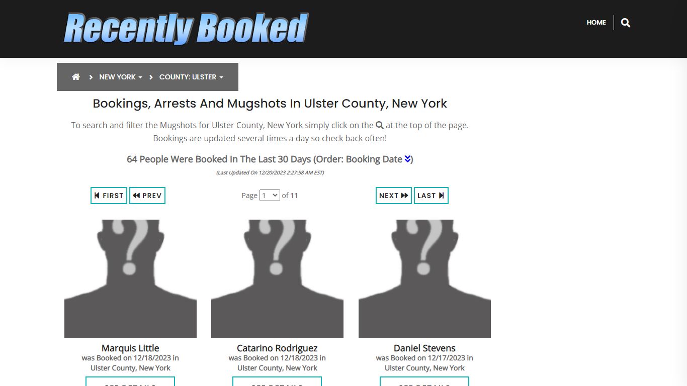 Recent bookings, Arrests, Mugshots in Ulster County, New York